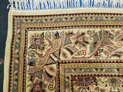 12' X 18' One-of-a-Kind Indian Agra Hand-Knotted Wool Rug Handmade Organic Dyes