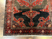 Antique Persian Tribal Rug 5x7, Geometric Wool Carpet, Kurdish Senneh Rug