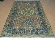Persian Karajeh Rug 5x6, Antique Geometric Medallion Carpet