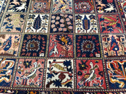 Antique Persian Bakhtiari Rug circa 1920s, Kheshti Panel Design, Wool, Hand-Knotted, 5'3" x 10'