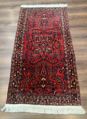 Small Red Persian Sarouk Rug 2.7 x 4.9, Floral, Antique