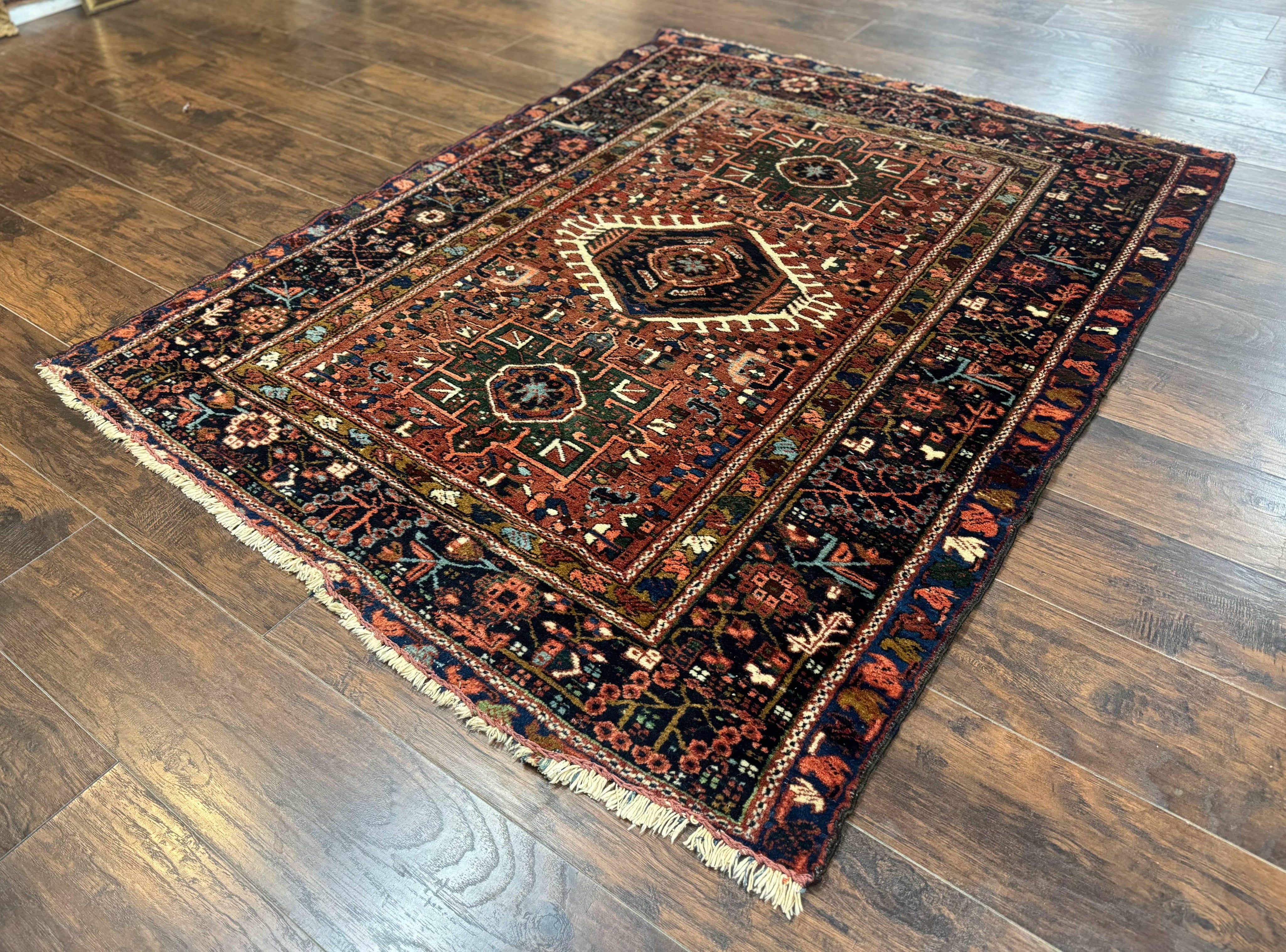 Antique Persian Karajeh Heriz Rug 5x6