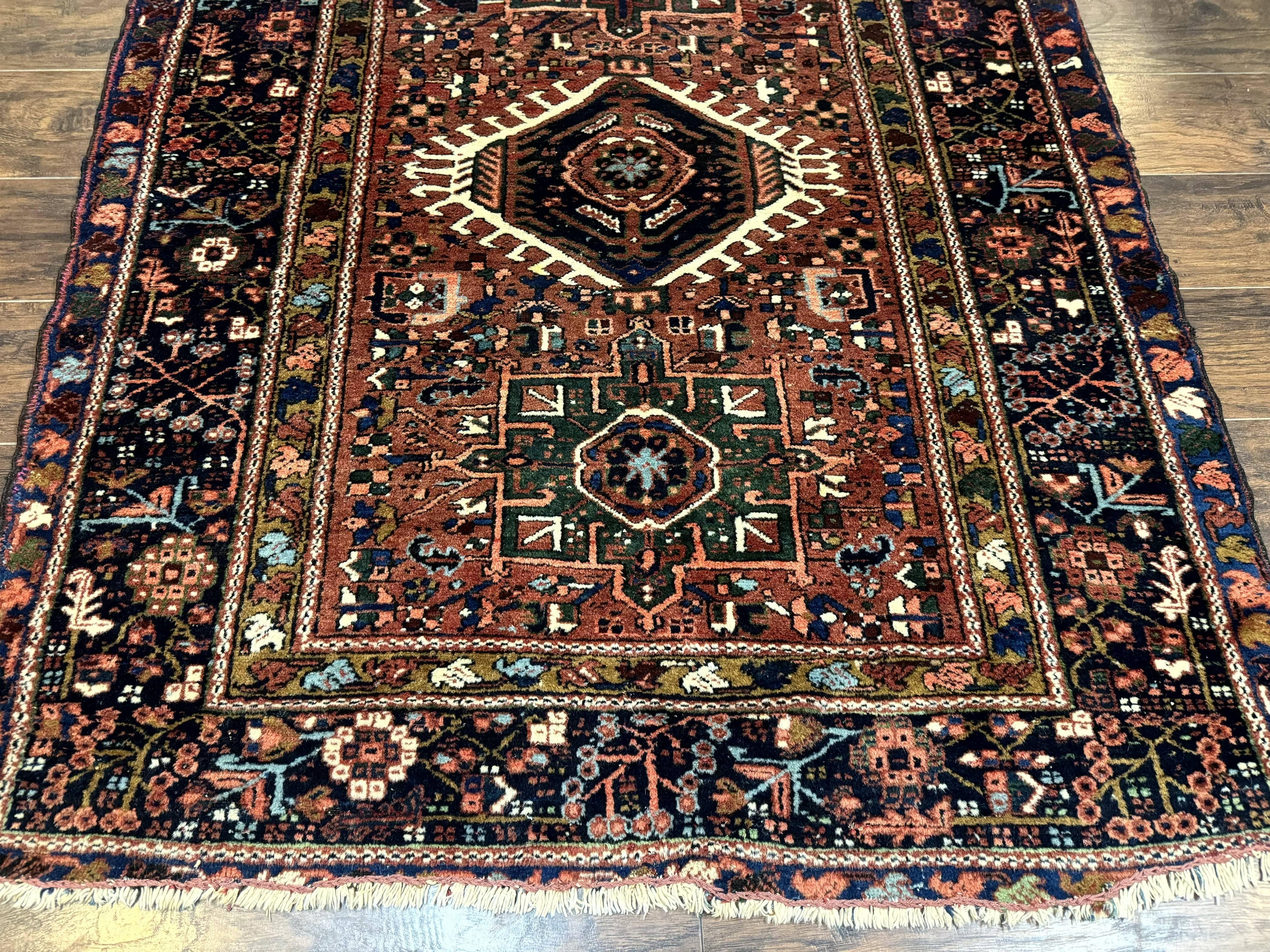 Antique Persian Karajeh Heriz Rug 5x6