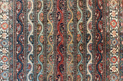 Persian Qum Rug 4x7, Striped Paisley Boteh Design