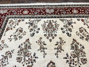 Karastan Rug 8.6 x 11.6, English Manor #2103, Ivory Floral Sarouk, Wool Karastan Carpet, Large Karastan Area Rug, Traditional Karastan Rug