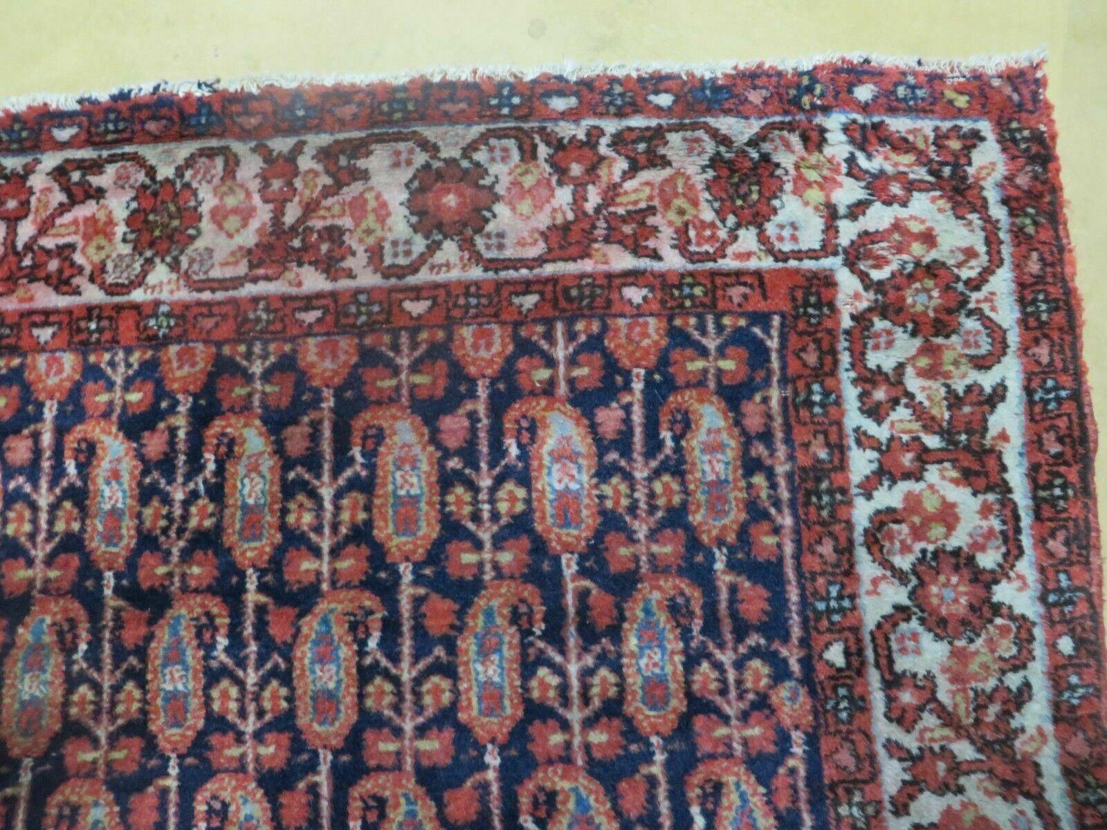 4' X 6' Antique Handmade Turkish Sivas Wool Rug Vegetable Organic Dye Nice Blue