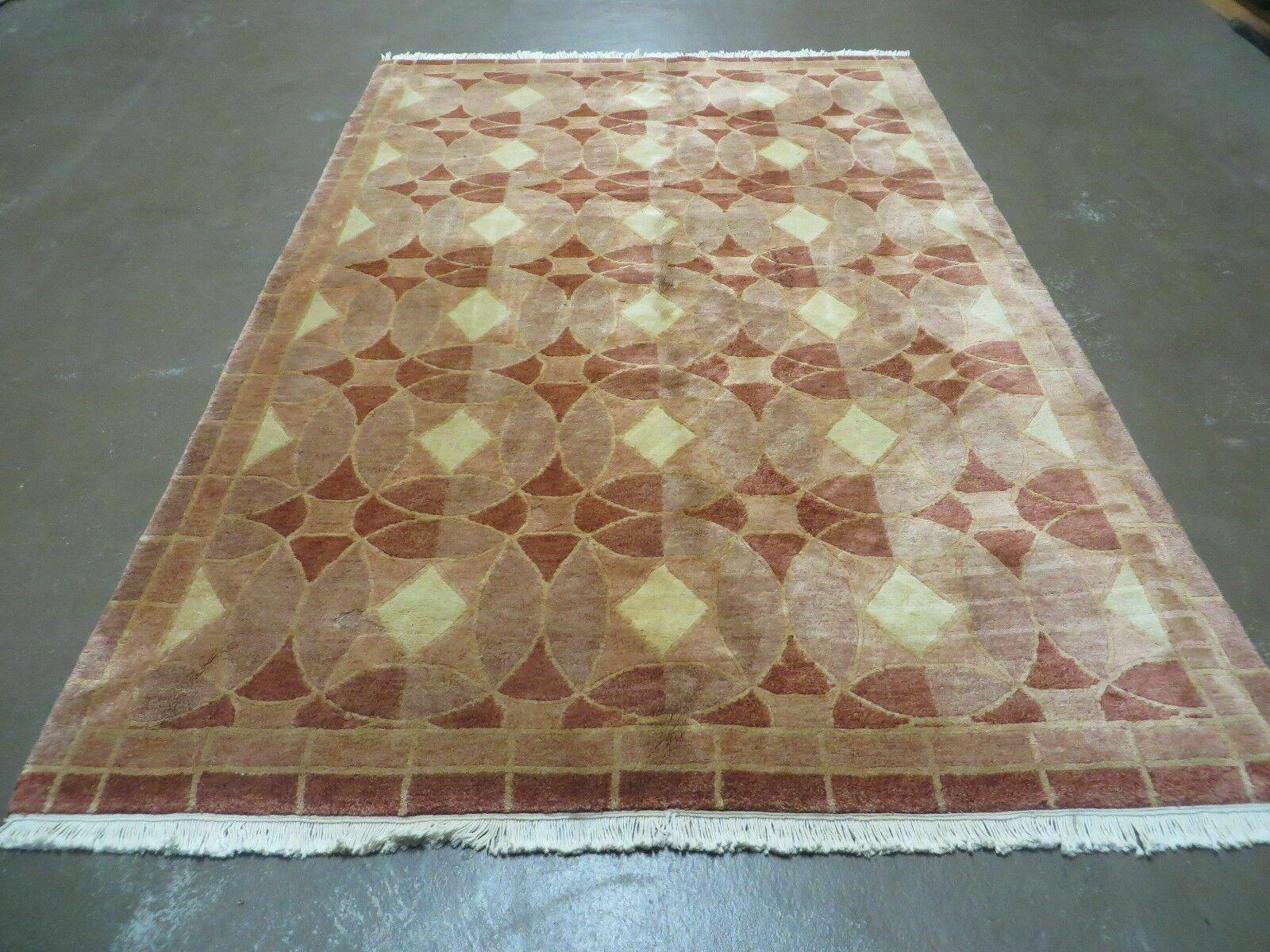 5' X 7' Modern Tibetan Nepal Art Deco Chinese Hand Knotted Wool Rug Decorative Contemporary Home Décor