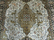 3' X 5' Fine Handmade Chinese Silk Rug Deer Birds Hand Knotted One Of A Kind