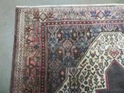 4' X 5' Antique Handmade India Floral Oriental Wool Rug Brown Vegetable Dyes