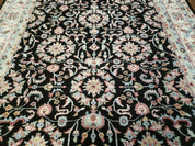 6' X 9' Handmade Indian Agra Wool Rug Carpet Vegetable Dyes Black