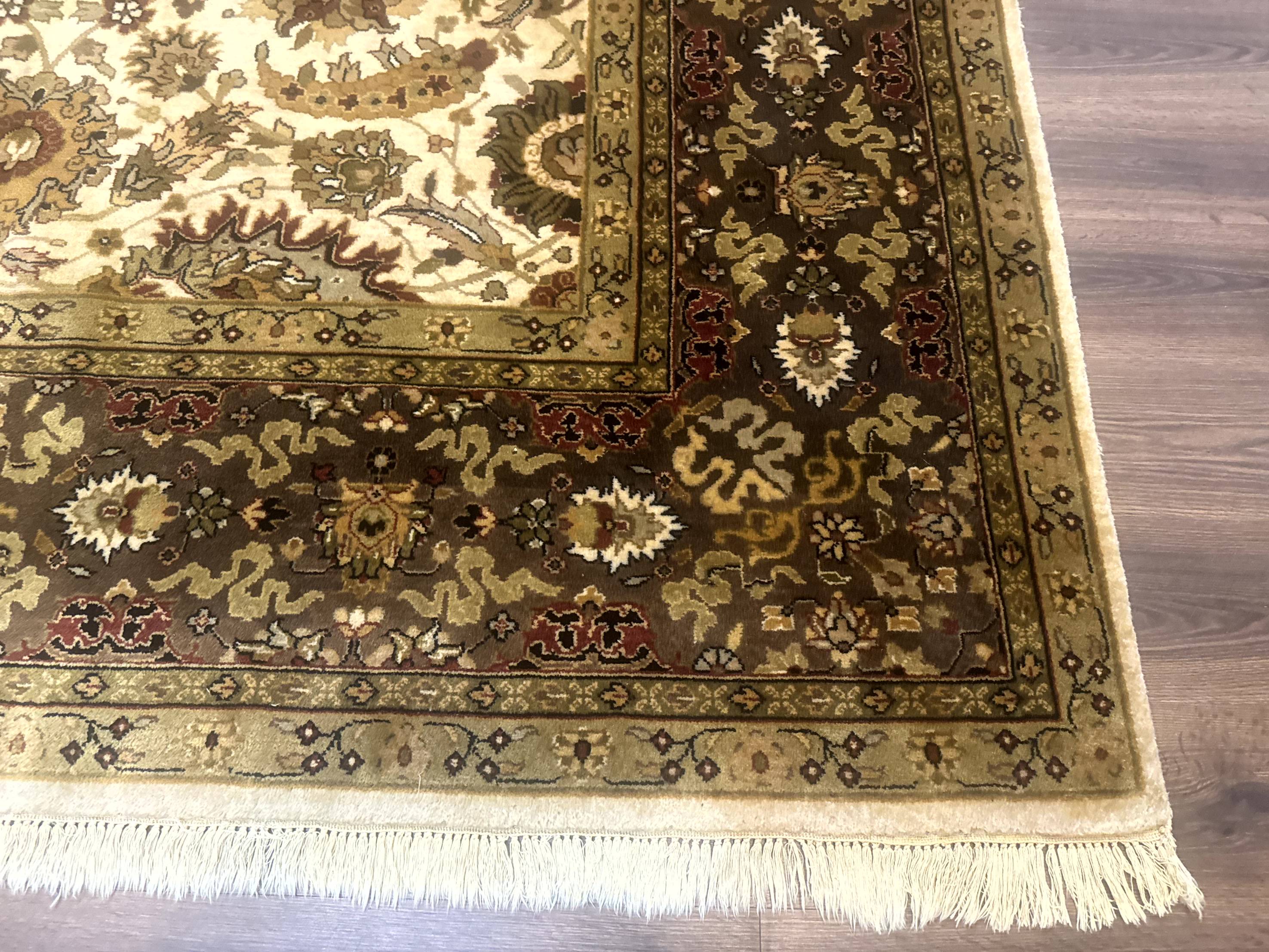 Indo Persian Mahal Rug 8x10, Floral Traditional Wool Oriental Carpet