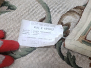 Needlepoint Rug 9x12, European Aubusson Design, Floral Allover Garden Pattern, New Needlepoint Area Rug, Ivory Rug, Hand Woven, Flatweave