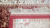 Silk Carpet 4x6 Dark Red & Cream, Tree of Life Rug, Animal Motifs, Birds Deer Rabbits, All Bamboo Silk, 4 x 6 Silk Area Rug