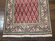 Persian Tabriz Runner Rug 3x16, Paisley Boteh Design, Red and Cream, Rug for Hallway, 16ft Wool Runner