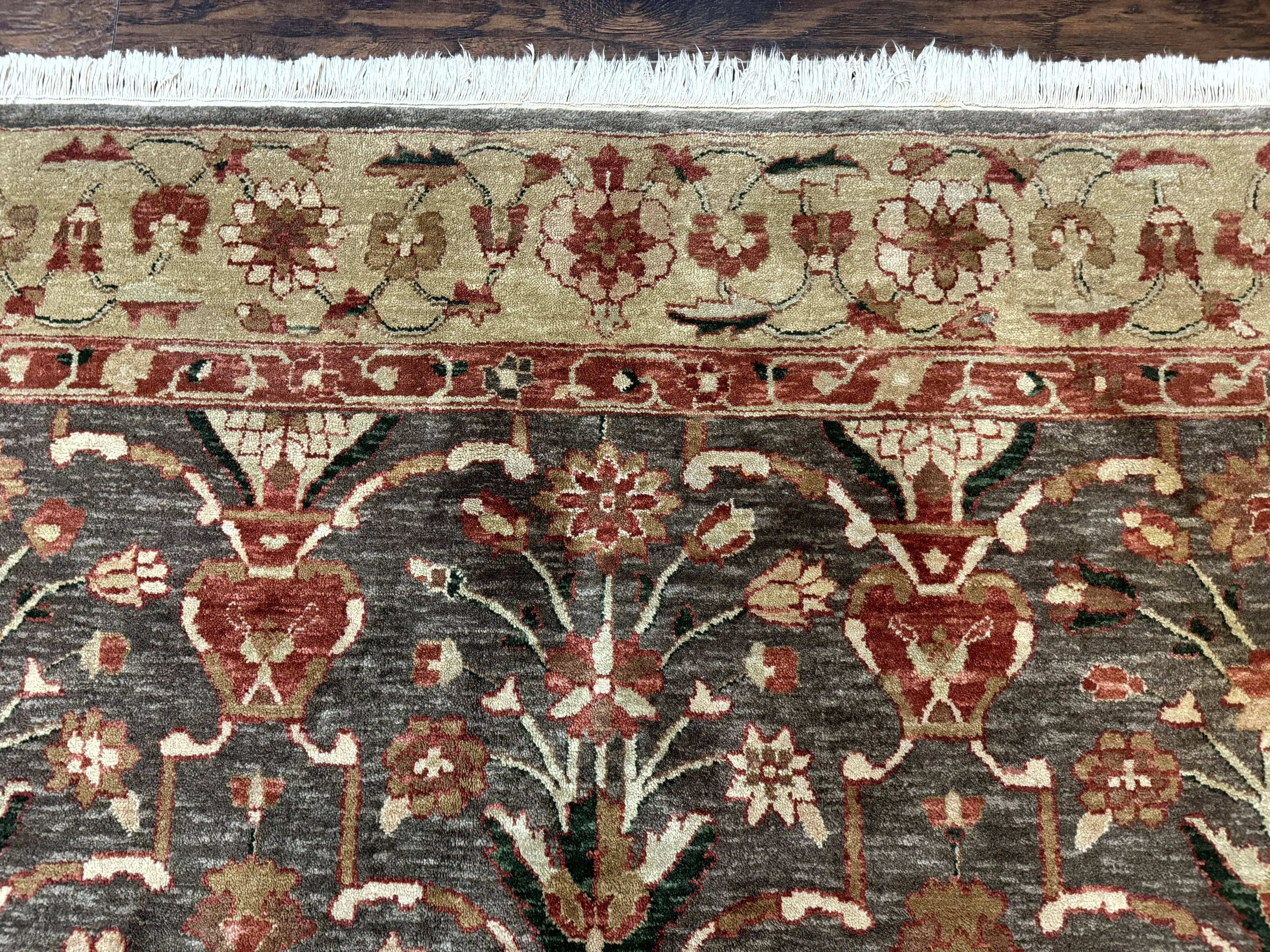 Pak Persian Mahal Rug 6x9, Floral Handmade Wool Traditional Oriental Carpet