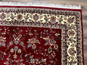 Indo Persian Rug 8x10, Red and Cream, Floral, Pande Cameron