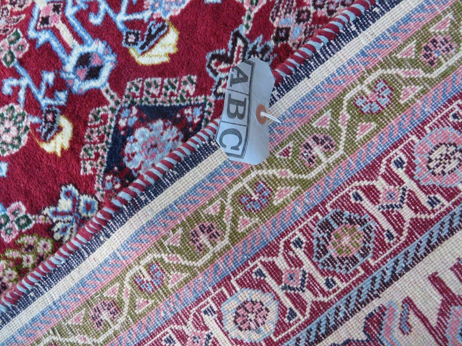 Oversized Persian Shiraz Tribal Rug 13x19, Palace Sized Oriental Carpet, Handmade Hand-Knotted X Large Rug, Red Blue Cream, Allover Herati Pattern