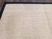 Jute Rug 8x10, Natural Jute Fiber Area Rug, Natural Sisal Area Rug with Black Border, 8x10 Carpet, Solid Jute Rug 8 x 10, Farmhouse Rug