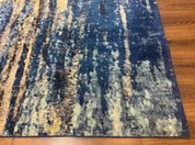 Modern Abstract Blue Area Rug 8x11 ft