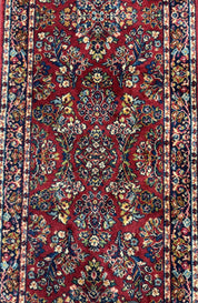 Karastan Runner Rug 2.6 x 8.6, Red Sarouk #785, Original 700 Series, Wool, Rare