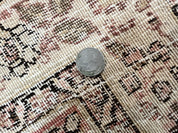 Antique Persian Tabriz Rug 10x12, Wool Hand Knotted Oriental Carpet, Beige Light Red, Floral Medallion