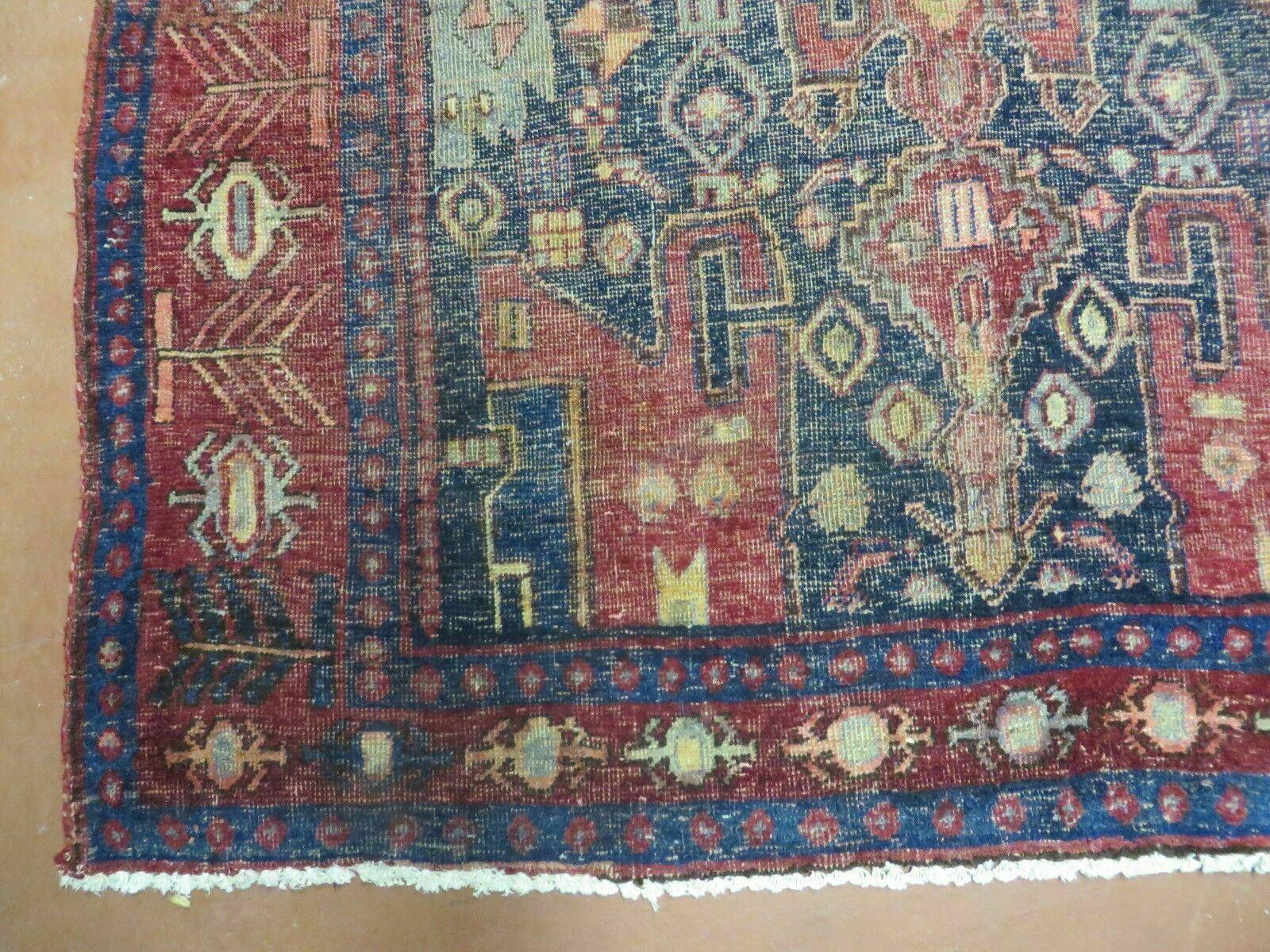 4' X 10' Antique Handmade Turkish Floral Tribal Oriental Wool Rug #627