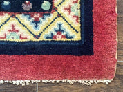 Antique Small Chiense Square Rug 2x2 ft, Wool Chinese Rug