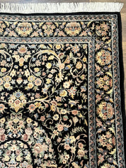 Sino Persian Rug 4x6, Very Fine 260 KPSI, Floral Medallion, Hand Knotted Wool Carpet