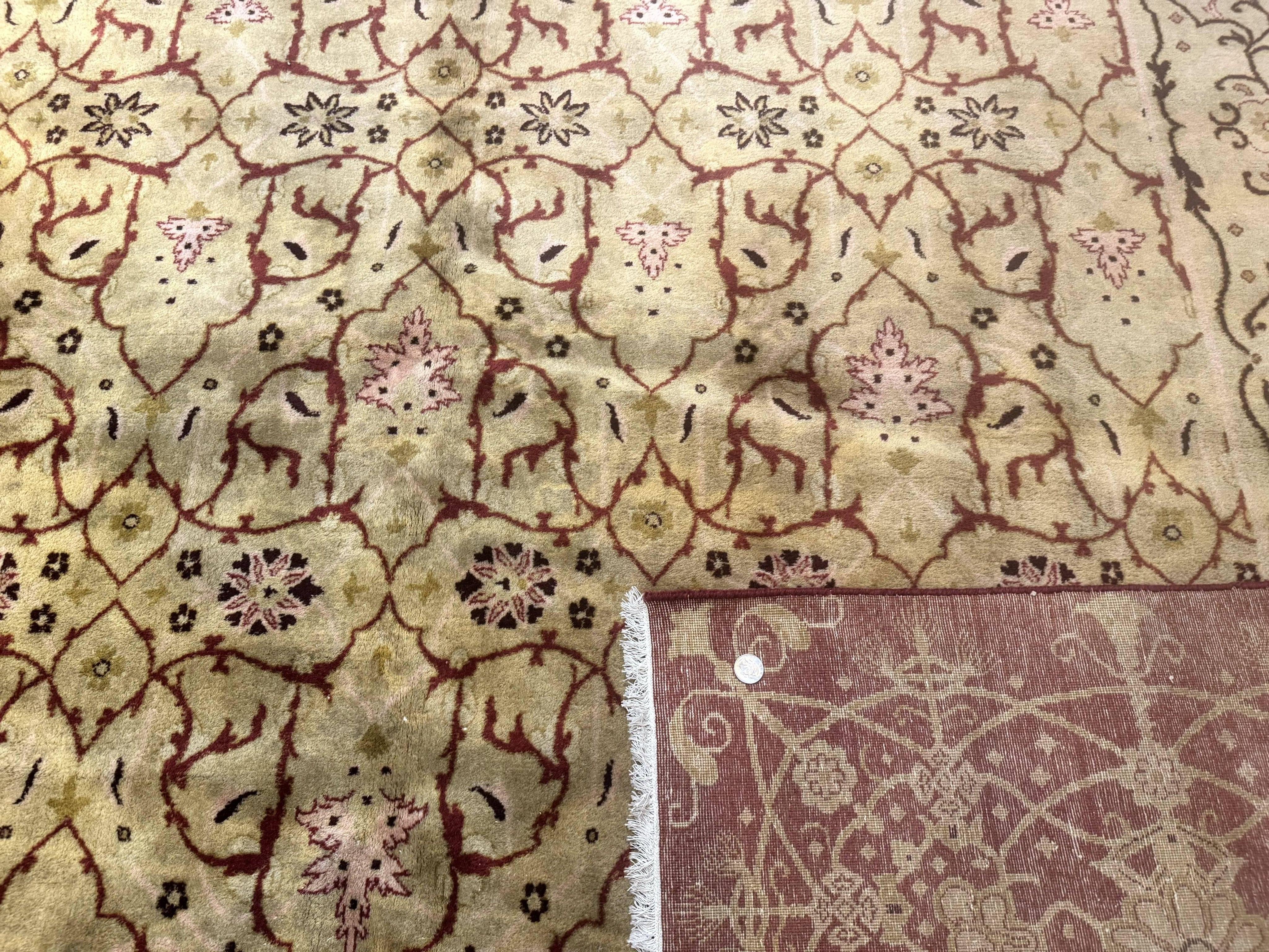 Pak Persian Rug 8x10, Allover Pattern, Gold-Tan, Fine 200 KPSI