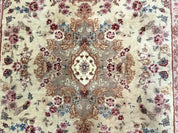 Sino Persian Rug 4x6, Wool and Silk Highlights, Fine 200 KPSI