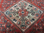 5' 6" X 10' Antique Handmade India Floral Oriental Wool Rug Veg Dyes Red Nice
