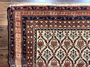 Antique Caucasian Rug 4x6, Hand Knotted Wool Carpet, Shirvan Rug