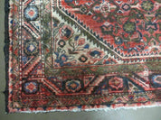 5' 6" X 10' Antique Handmade India Floral Oriental Wool Rug Veg Dyes Red Nice