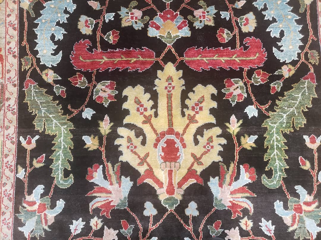 Peshawar Rug, 6x9 Rug, Hand Knotted Wool Area Rug, Black and Silver Rug, Unique Oriental Carpet, Handmade, Medium Sized Rug, Persian Rug