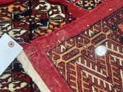Bokhara Rug 9x12, Red Turkoman Rug, Pakistani Rug, Tribal Carpet, Wool Rug, Red Rug