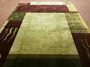 6' X 9' Modern Handmade Tibetan Nepal Wool & Silk Rug Decorative Abstract Gold