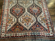 Antique Persian Qashqai Rug 5x8, Persian Tribal Rug, Khamseh Rug
