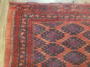 Antique Turkoman Rug 3'4" x 5', Collecticble Yamud Oriental Rug, Seat Pillow Cushion Cover, Tribal Mat, Wool Red Hand-Knotted Mafresh Carpet