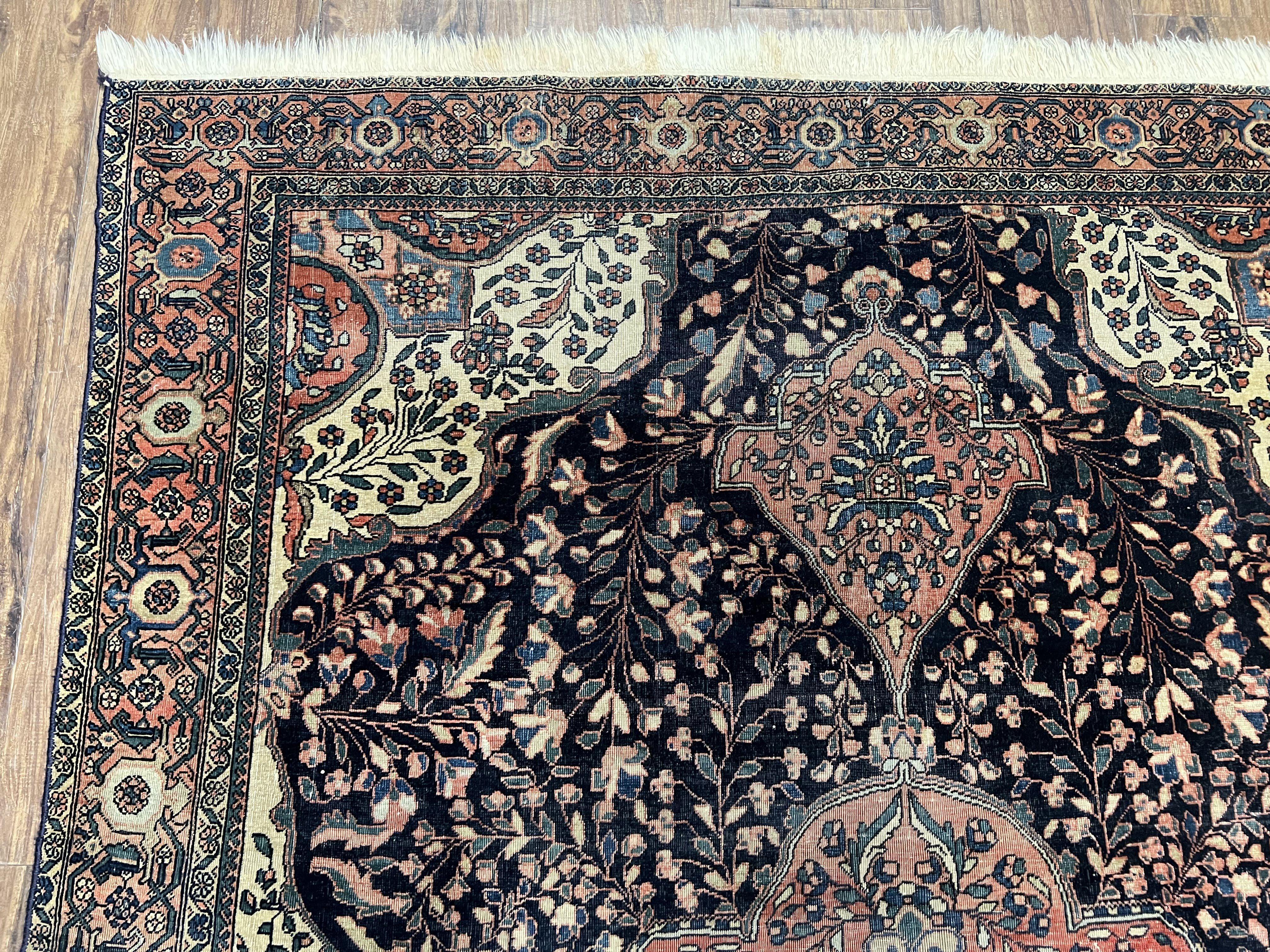 Antique Persian Sarouk Farahan Rug 4x7, Collectible Persian Carpet