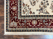 Karastan Rug 8.6 x 11.6, English Manor #2103, Ivory Floral Sarouk, Wool Karastan Carpet, Large Karastan Area Rug, Traditional Karastan Rug