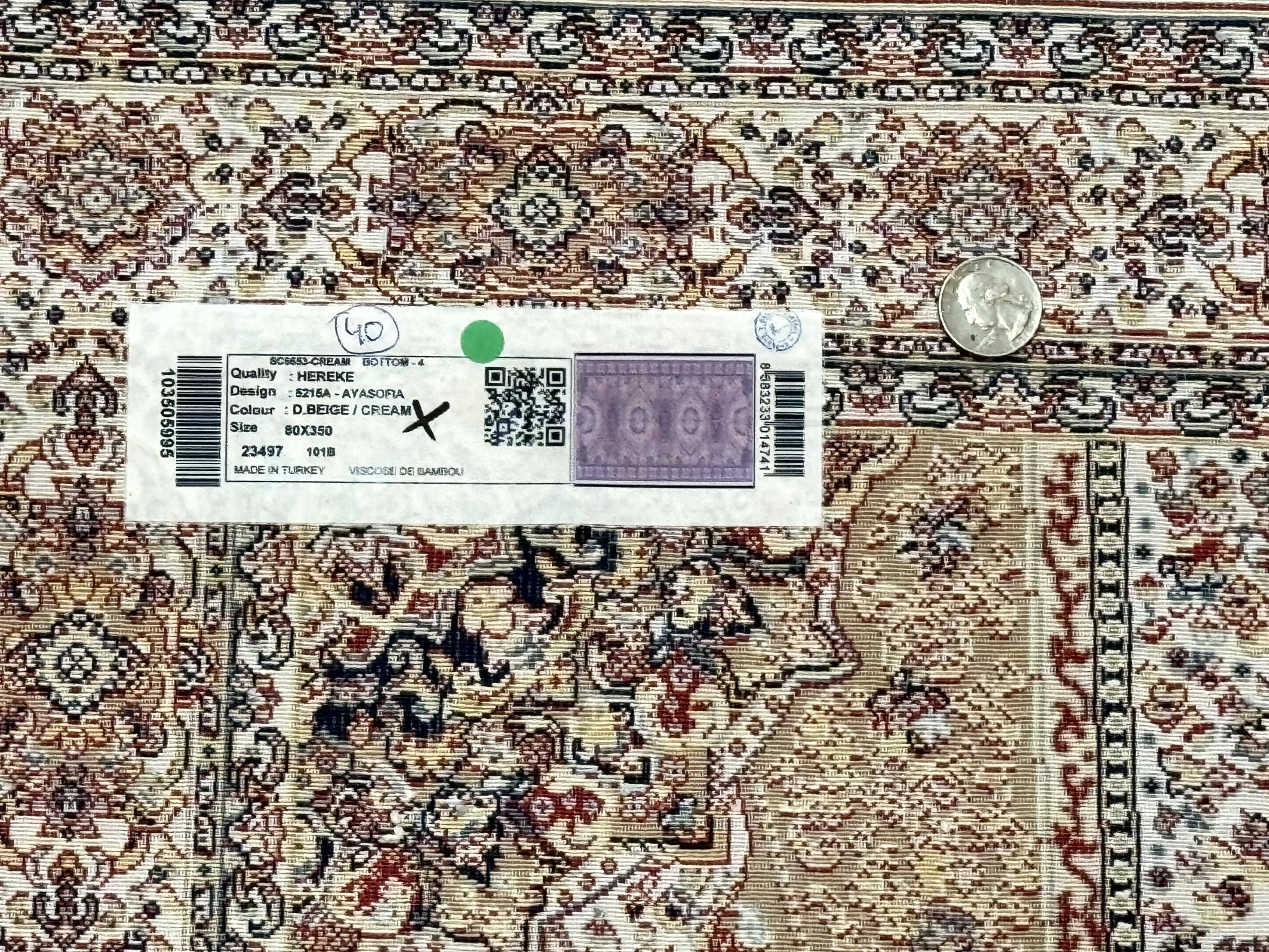 Turkish Silk Runner Rug 2.6 x 12, Hereke Mamluk Runner, Bamboo Silk, New