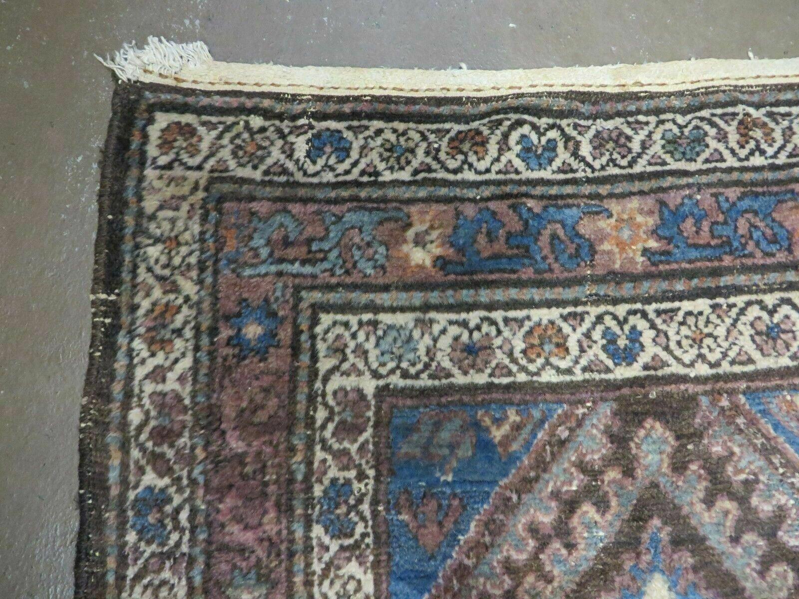 3' X 6' Antique Handmade India Floral Oriental Wool Rug Veg Dyes Nice