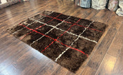 Shag Rug 6x8, Brown, Panel Design