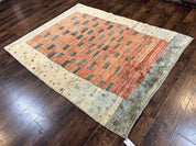 Persian Gabbeh Rug 6x8 ft, Wool Handmade Tribal Rug