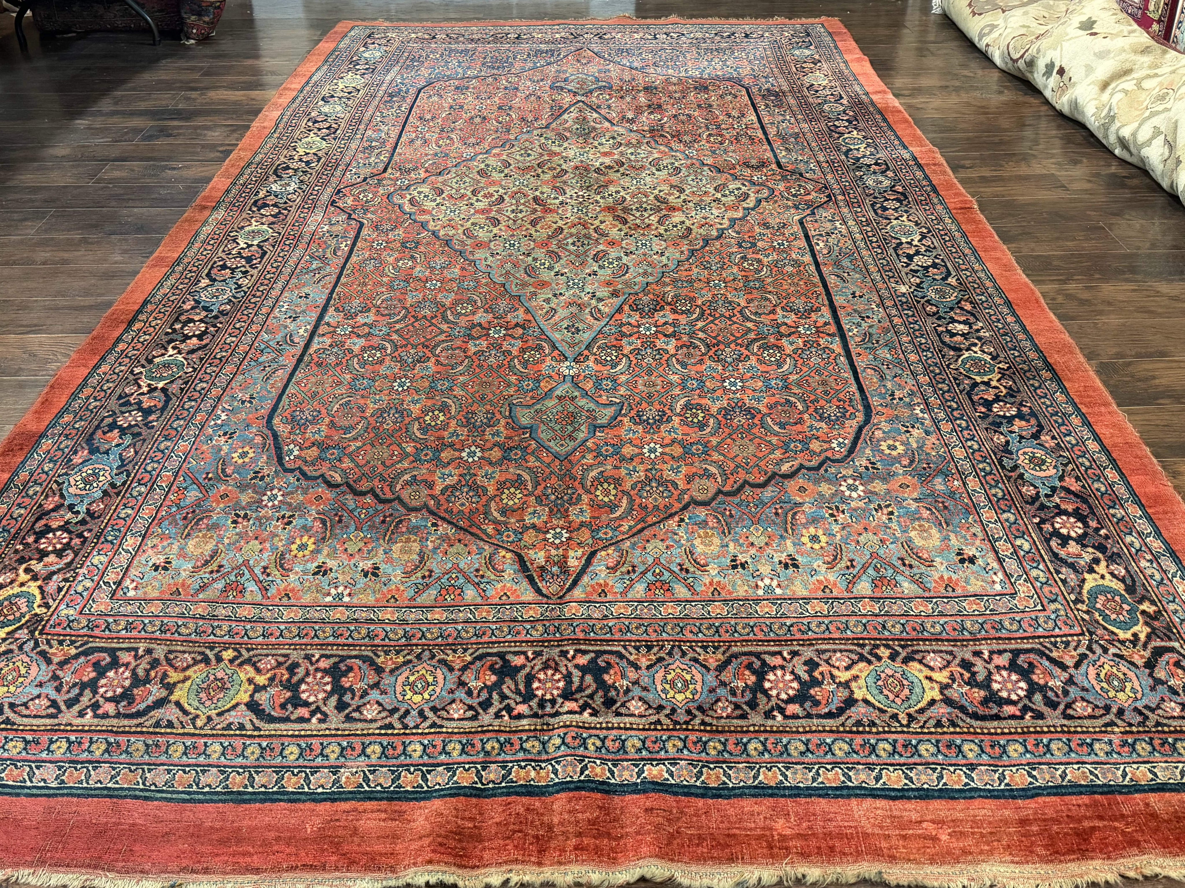 Antique Persian Bijar Rug 7x15