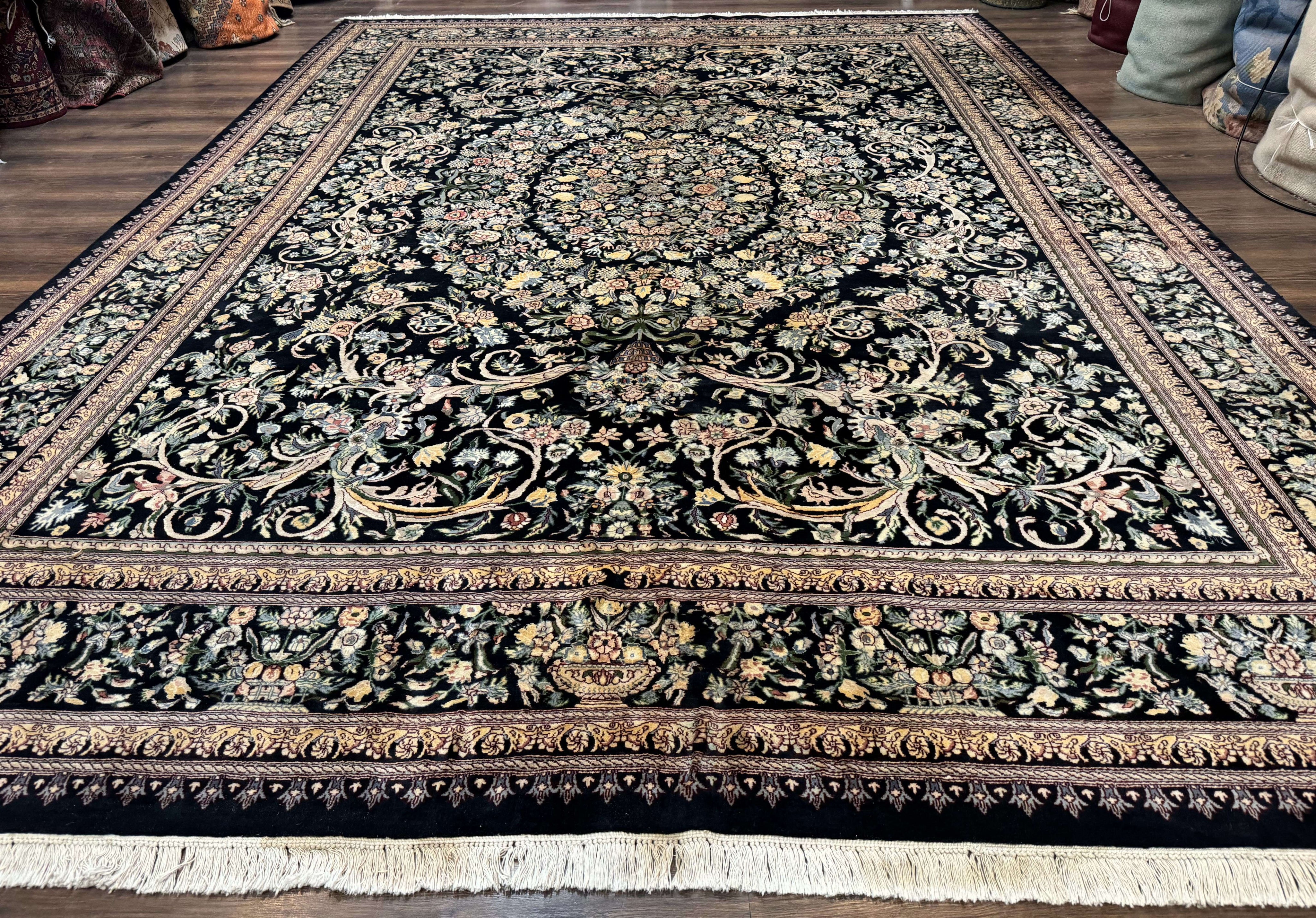Pak Persian Rug 10x14, Elegant Floral Carpet, Fine 225 KPSI