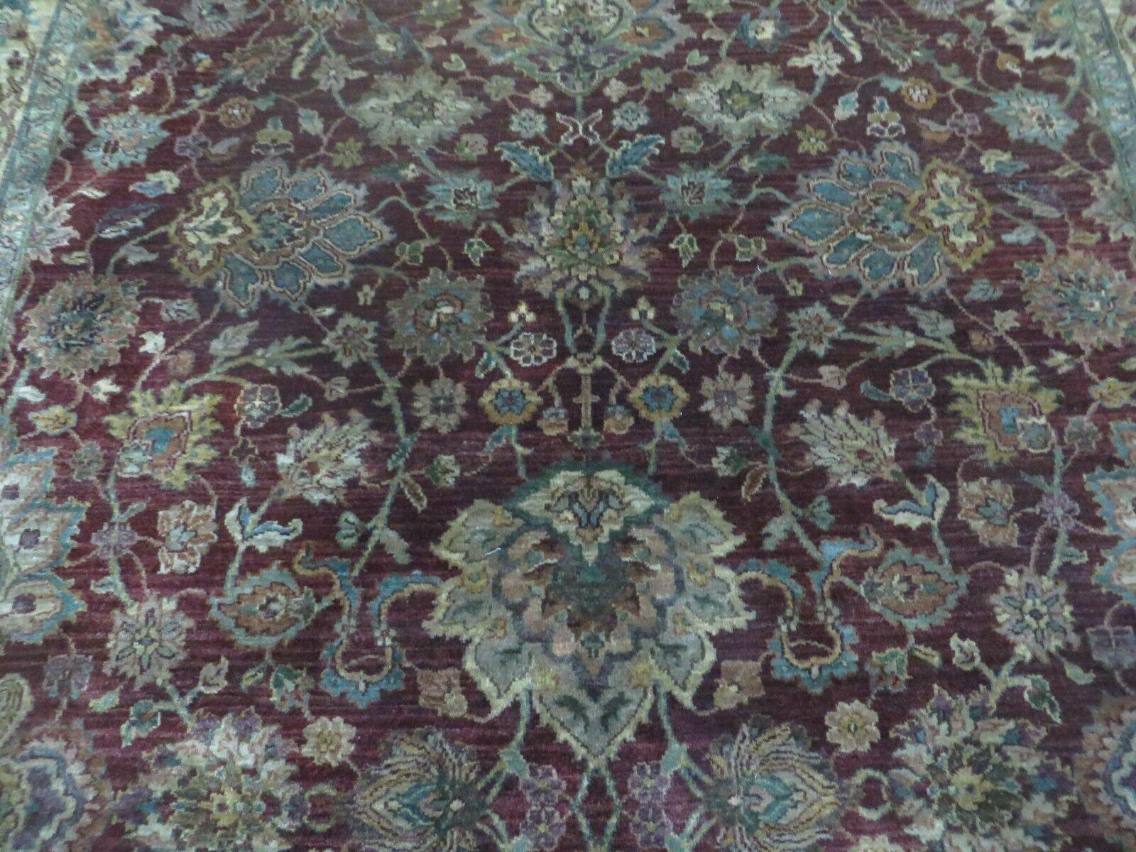 6' X 9' Handmade India Floral Oriental Wool Rug Carpet Tea Wash Red Hand Knotted