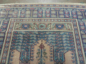 4' X 6' Antique Handmade Turkish Mehrab Prayer Wool Rug Lantern Beautiful