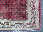 3'7"X 10' Antique Handmade India Oriental Paisley Wool Runner Rug Vegy # 31