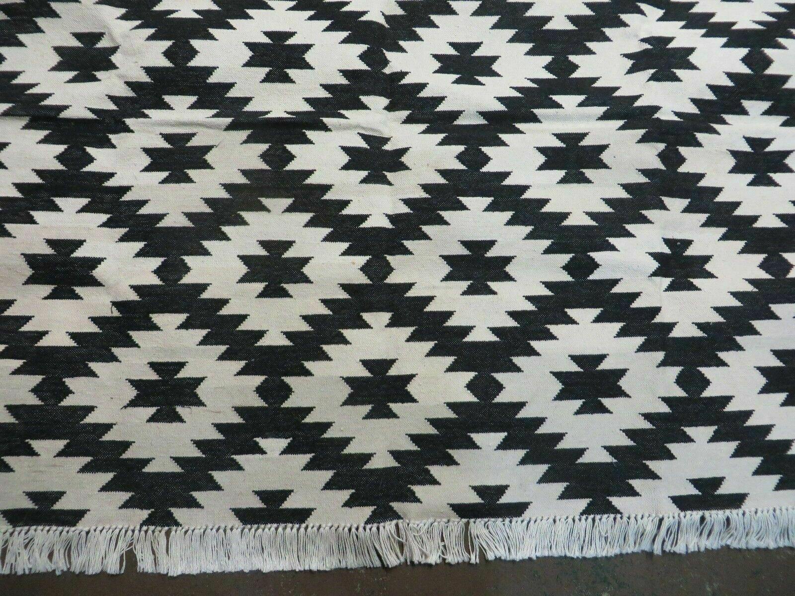 4' X 6' Hand Woven Wool Rug Contemporary Kilim Dhurrie Modern Oriental Area Rug